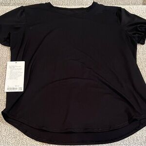 Lululemon High Neck Run and Train Tee Black, size 10.